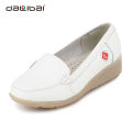 Bulk atacado moda hospital enfermagem sapatos branco couro enfermeira sapatos